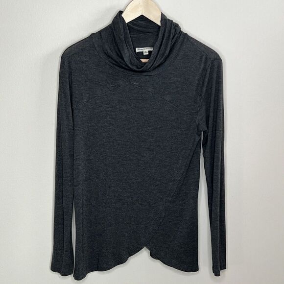 ZENANA Outfitters Small Gray Long Sleeved Cowl Neck Blouse - Picture 1 of 9